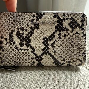 Michael Kors Black and Cream Snake Pattern Wallet